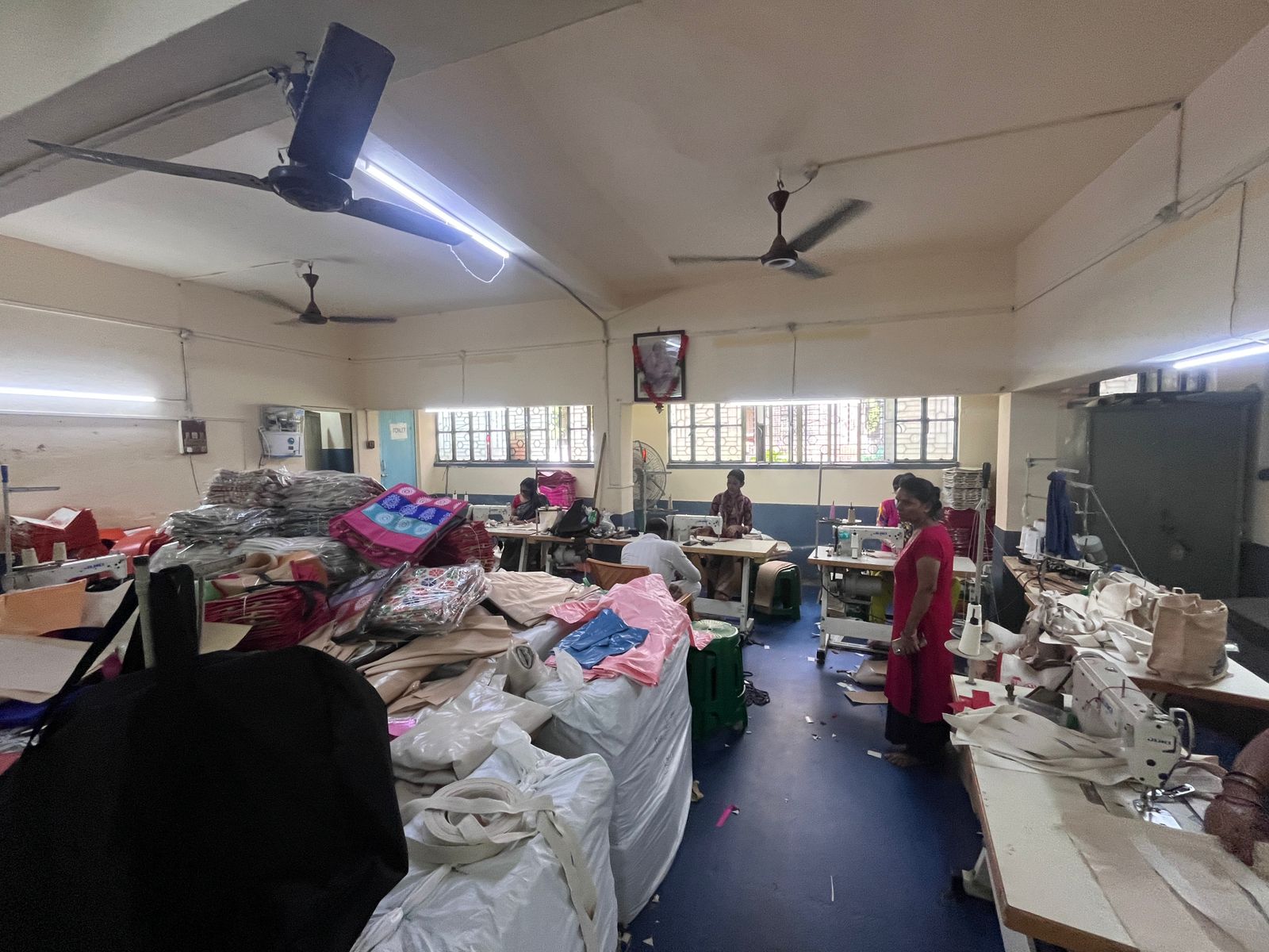 Minimal cotton bags hanging